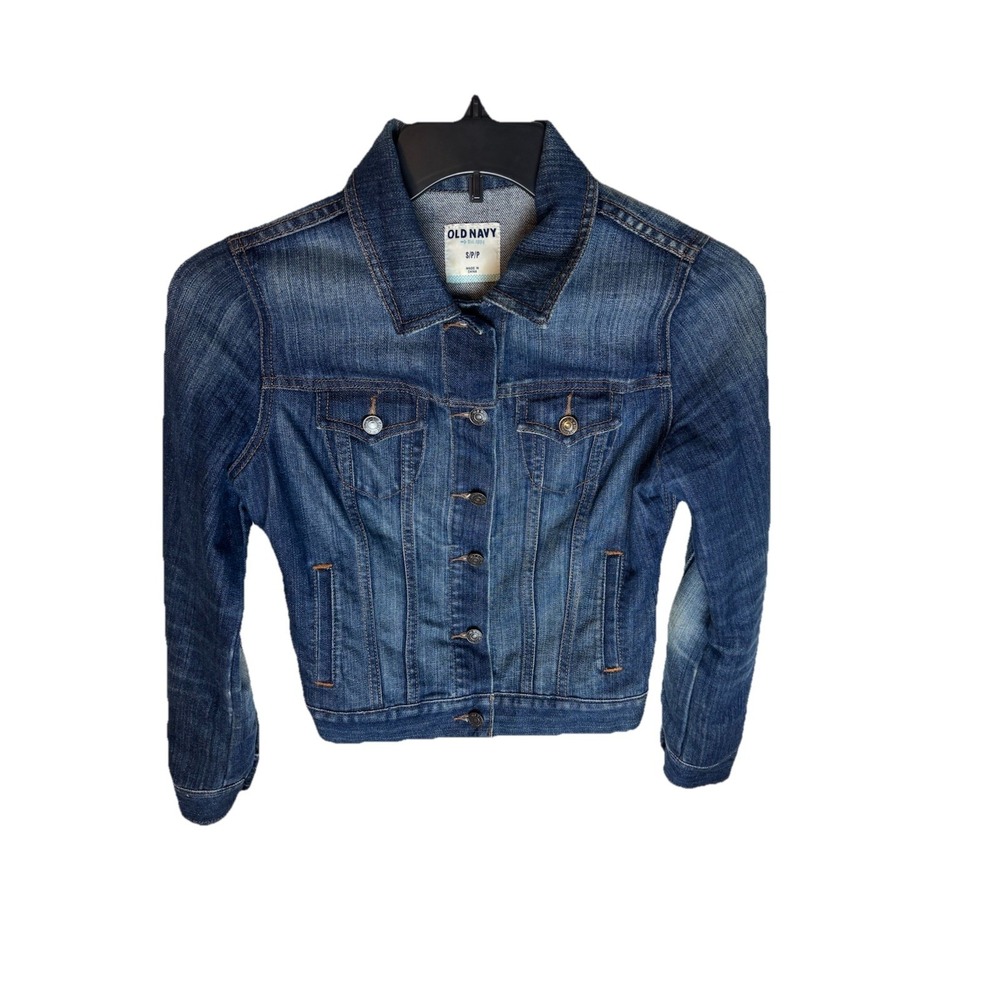 Old Navy Women's Medium Wash Classic Style Denim Jean Jacket Size Small
